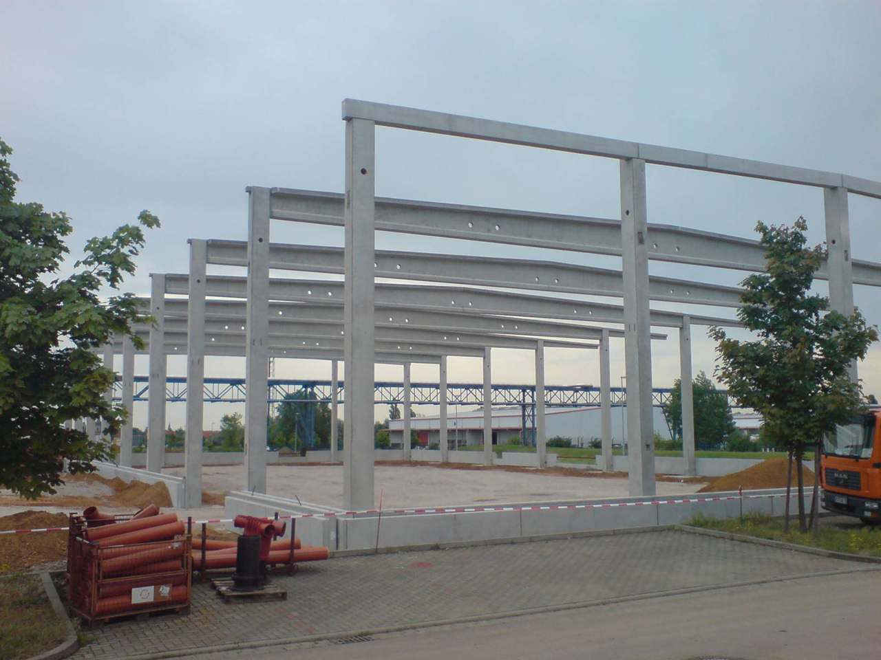Baustelle der Werkserweiterung BYK Chemie in Schkopau
