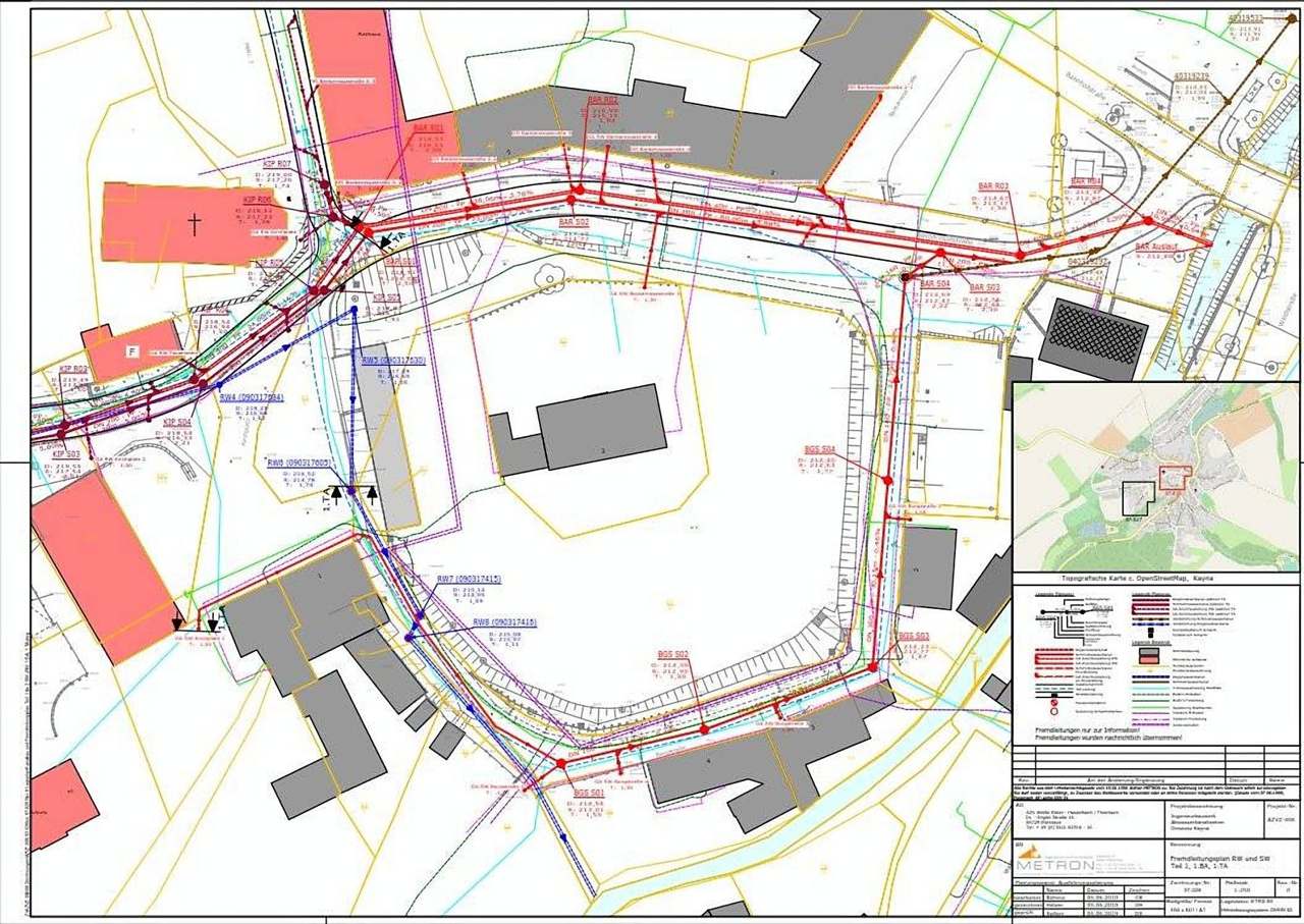 Lageplan der Ortsentwässerung Kayna
